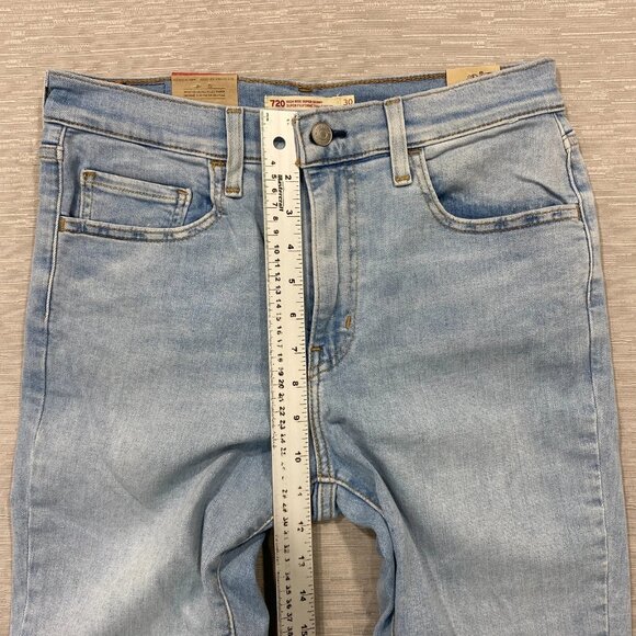 Levi's 720 Jeans Womens 30 x 28 High Rise Super Skinny Light Wash Stretch Denim - Picture 11 of 15